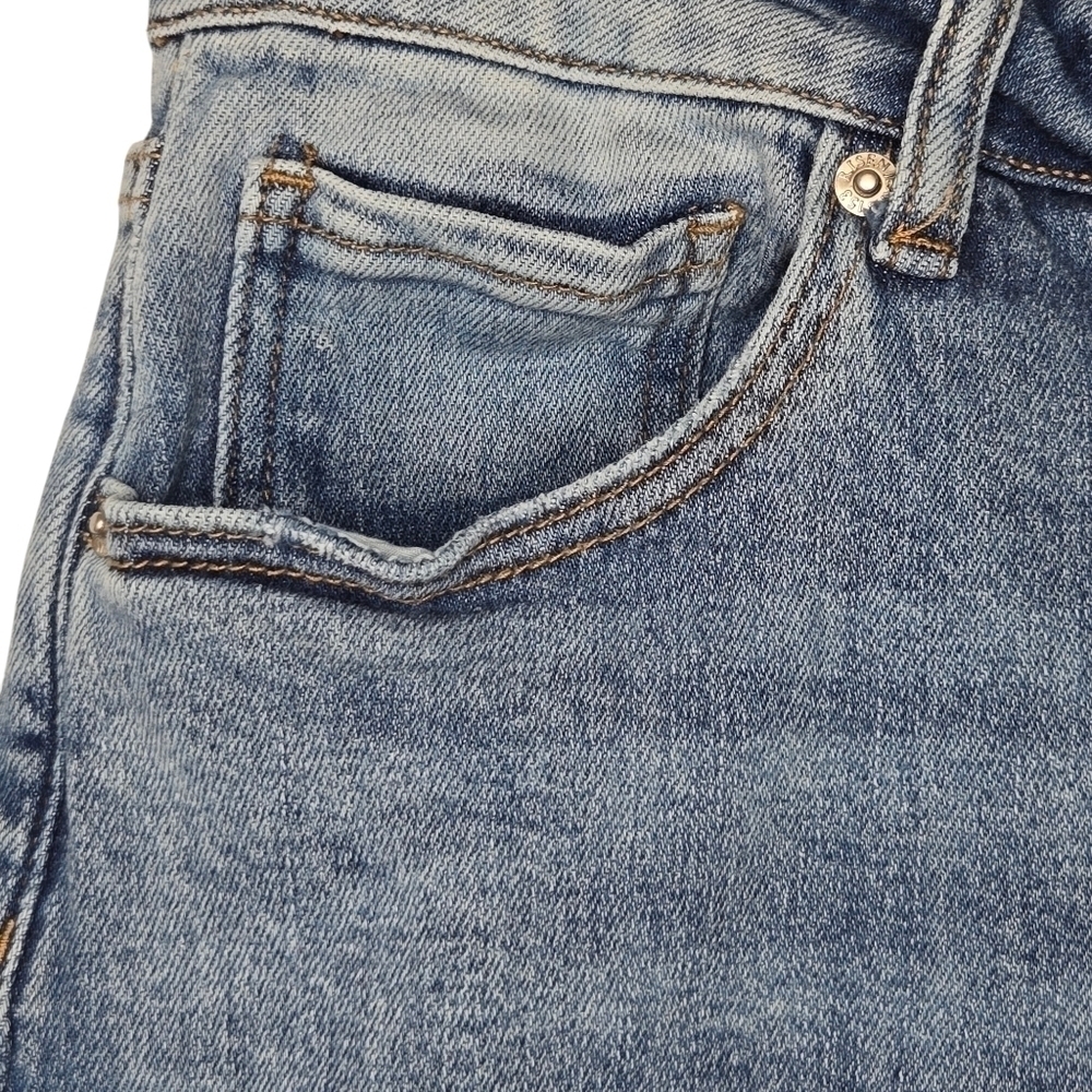 RISEN Womens High Rise Stretch Distressed Medium Wash Denim Jeans Size 15/32 - Picture 4 of 9